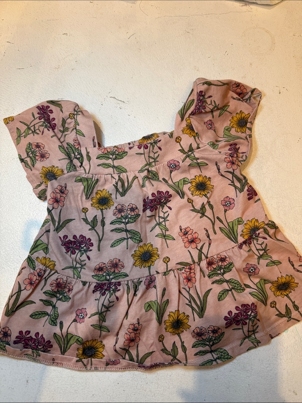 Pink Floral Ruffle Baby Top Children’s Place size 3t